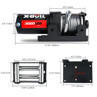 Thumbnail for X-BULL Electric Winch 3000LBS Steel Wire Cable 12V Boat ATV 4WD Winch Trailer 10 Units