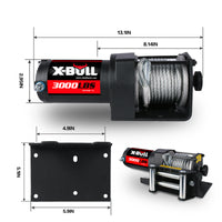 Thumbnail for X-BULL Electric Winch 3000lbs Steel Wire Cable 12V Boat ATV UTV Winch Trailer 2 Units