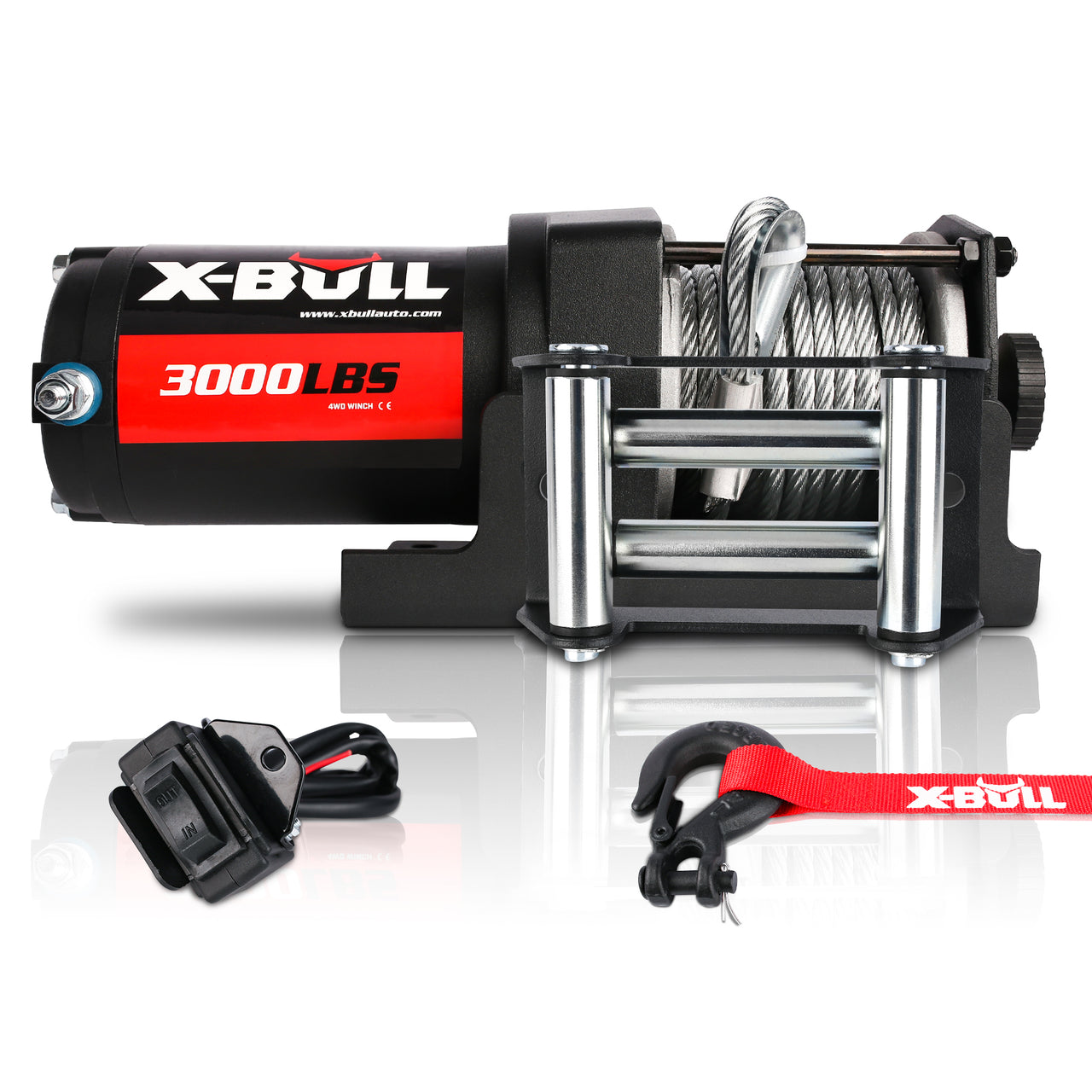 X-BULL Electric Winch 3000lbs Steel Wire Cable 12V Boat ATV UTV Winch Trailer 2 Units