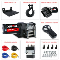 Thumbnail for X-BULL Electric Winch 3000LBS 12V Steel Cable Wireless Remote ATV UTV 4WD BOAT 20 Units