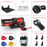 Thumbnail for X-BULL 12V Electric Winch Boat 3000LBS Synthetic Rope Wireless Remote ATV 4WD 2 Units