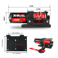 Thumbnail for X-BULL 12V Electric Winch Boat 3000LBS Synthetic Rope Wireless Remote ATV 4WD 2 Units