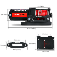 Thumbnail for X-BULL Electric Winch 12V Wireless 3000lbs/1360kg Synthetic Rope BOAT ATV 4WD