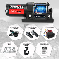 Thumbnail for X-BULL 12V Electric Winch 3000LB ATV Winch Boat Trailer Winch Synthetic Rope