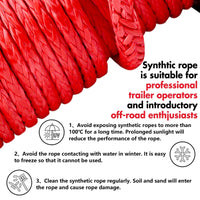 Thumbnail for X-BULL 14500LBS Electric Winch 12V synthetic rope with 4PCS Recovery Tracks Gen3.0 Red