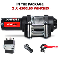 Thumbnail for X-BULL 12V Electric Winch 4500lbs Steel Wire Cable 12V Boat ATV UTV Trailer Winch 2 Units