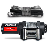 Thumbnail for X-BULL 4500LB Electric Winch 12V Winch Boat Trailer ATV Steel Cable With 5.5MX13M Synthetic Rope Grey