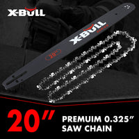 Thumbnail for X-BULL 20'' Chainsaw Bar and Chain 0 .325 Pitch Gauge 76 Link Universal