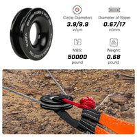 Thumbnail for X-BULL Recovery Ring Soft Shackle Kit Snatch Block Pulley Rope Snatch Ring 4WD