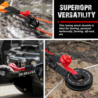 Thumbnail for X-BULL Recovery Ring Soft Shackle Kit Snatch Block Pulley Rope Snatch Ring 4WD