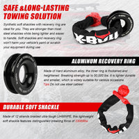 Thumbnail for X-BULL Soft Shackle Synthetic Rope Recovery Snatch Ring /Recovery Hitch Receiver