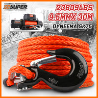 Thumbnail for ZESUPER Winch Rope 9.5MM X 30M Dyneema SK75 Hook Synthetic Car Tow Recovery Cable Hook