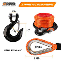 Thumbnail for ZESUPER Winch Rope 9.5MM X 30M Dyneema SK75 Hook Synthetic Car Tow Recovery Cable Hook