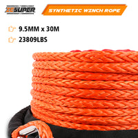 Thumbnail for ZESUPER Winch Rope 9.5MM X 30M Dyneema SK75 Hook Synthetic Car Tow Recovery Cable Hook