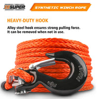 Thumbnail for ZESUPER Winch Rope 9.5MM X 30M Dyneema SK75 Hook Synthetic Car Tow Recovery Cable Hook