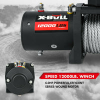 Thumbnail for X-BULL Electric Winch 12000LBS/5454KGS Steel Cable 12V Wireless Remote Offroad