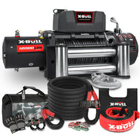 Thumbnail for X-BULL 4WD Recovery Kit Kinetic Recovery Rope With 12000LBS Electric Winch 12V Winch 4WD 4X4 Offroad