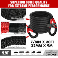 Thumbnail for X-BULL Recovery Kit 4X4 Off-Road Kinetic Rope Snatch Strap Winch Damper 4WD13PCS