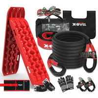 Thumbnail for X-BULL 4X4 Recovery Kit Kinetic Recovery Rope Snatch Strap / 2PCS Recovery Tracks 4WD Gen3.0 Red