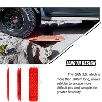 Thumbnail for X-BULL 2 Pairs Recovery tracks Sand Mud Snow 4WD / 4x4 ATV Offroad Stronger Gen 3.0 - Red