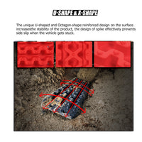 Thumbnail for X-BULL 2 Pairs Recovery tracks Sand Mud Snow 4WD / 4x4 ATV Offroad Stronger Gen 3.0 - Red