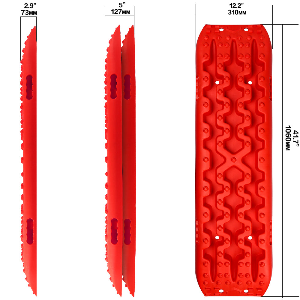 X-BULL Recovery tracks Sand tracks 2pcs 10T Sand / Snow / Mud 4WD Gen 3.0 - Red