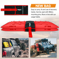 Thumbnail for X-BULL 2 Pairs Recovery tracks Sand Mud Snow 4WD / 4x4 ATV Offroad Stronger Gen 3.0 - Red