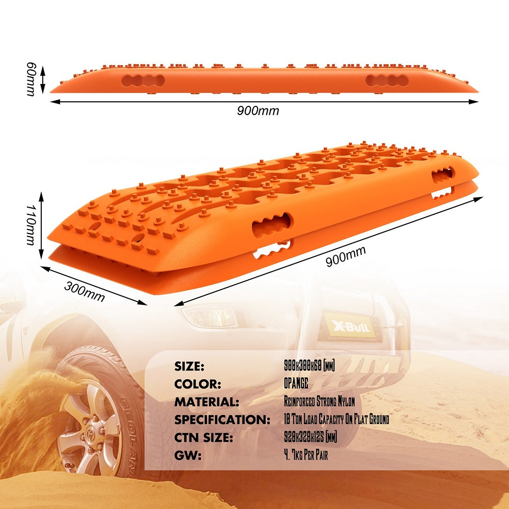 X-BULL Recovery tracks Sand tracks 2pcs Sand / Snow / Mud 10T 4WD Gen 2.0 - Orange