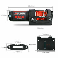 Thumbnail for ZESUPER 3500LB Electric Winch 12V Wireless Portable ATV UTV Boat Trailer 4WD