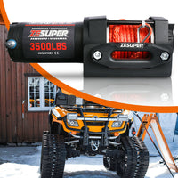 Thumbnail for ZESUPER 12V Winch 3500LBS Electric Winch ATV Winch Synthetic Rope Trailer BOAT