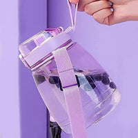 Thumbnail for Clear Large Water Bottle Water Jug with Adjustable Shoulder Strap - Purple