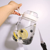 Thumbnail for Clear Large Water Bottle Water Jug with Adjustable Shoulder Strap - White