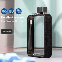 Thumbnail for A5 Flat Water Bottle Portable Travel Mug BPA Free Water Bottle (Black)