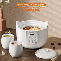 Thumbnail for Joyoung White Porclain Slow Cooker 1.8L with 3 Ceramic Inner Containers