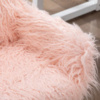 Thumbnail for Fluffy Office Chair Faux Fur Modern Swivel Desk Chair for Women And Girls-Pink