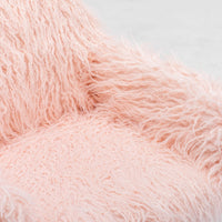 Thumbnail for Fluffy Office Chair Faux Fur Modern Swivel Desk Chair for Women And Girls-Pink