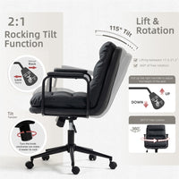 Thumbnail for Faux Leather Office Chair -Black