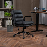 Thumbnail for Faux Leather Office Chair -Black