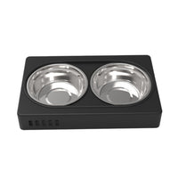 Thumbnail for FLOOFI Elevated Raised Pet Feeder with Double Bowl (Black) FI-FD-119-SY