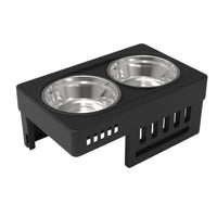 Thumbnail for FLOOFI Elevated Raised Pet Feeder with Double Bowl (Black) FI-FD-119-SY