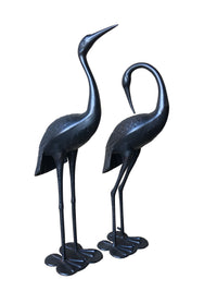 Thumbnail for 2 Piece Crane Couple Metal Statue Set