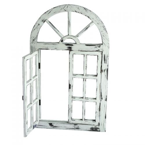 Rustic White Scarlett Window Mirror