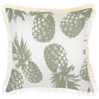 Thumbnail for Cushion Cover-Coastal Fringe-Pineapples Sage-45cm x 45cm