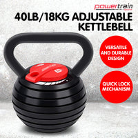 Thumbnail for Powertrain Adjustable Kettle Bell Weights Dumbbell 18kg