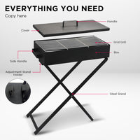 Thumbnail for Wallaroo Charcoal BBQ Grill - Adjustable Height