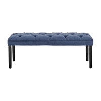 Thumbnail for Sarantino Cate Button-tufted Upholstered Bench With Tapered Legs By Sarantino - Blue Linen