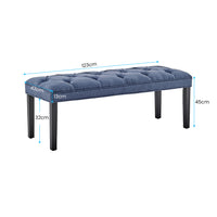 Thumbnail for Sarantino Cate Button-tufted Upholstered Bench With Tapered Legs By Sarantino - Blue Linen