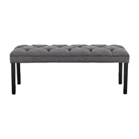 Thumbnail for Sarantino Cate Button-tufted Upholstered Bench With Tapered Legs - Dark Grey Linen