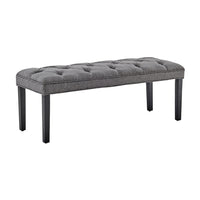 Thumbnail for Sarantino Cate Button-tufted Upholstered Bench With Tapered Legs - Dark Grey Linen