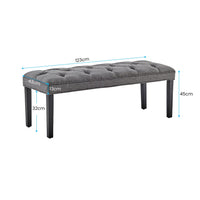 Thumbnail for Sarantino Cate Button-tufted Upholstered Bench With Tapered Legs - Dark Grey Linen